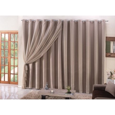 Cortina Blackout com Voal 9,00 x 2,30 Avelã