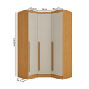 Ver imagem 3 de Guarda-Roupa Modulado de Canto Oblíquo 3 Portas 100% MDF Cairo Marrom/Fendi