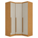Ver imagem 2 de Guarda-Roupa Modulado de Canto Oblíquo 3 Portas 100% MDF Cairo Marrom/Fendi