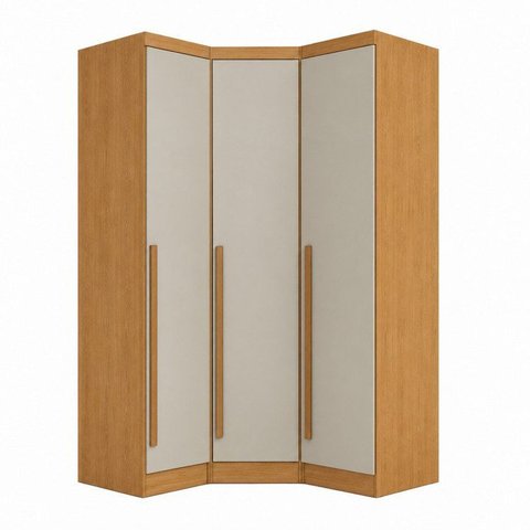 Guarda-Roupa Modulado de Canto Oblíquo 3 Portas 100% MDF Cairo