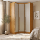 Ver imagem 1 de Guarda-Roupa Modulado de Canto Oblíquo 3 Portas 100% MDF Cairo Marrom/Fendi