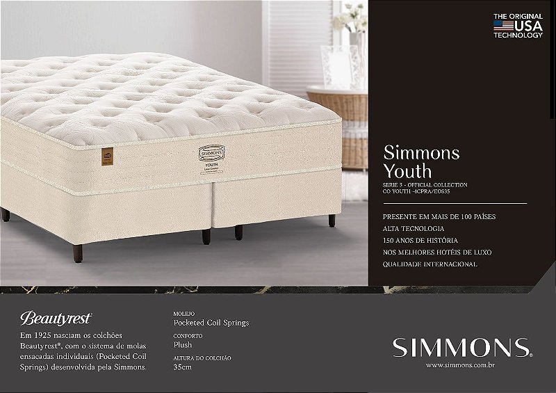 Colchão Queen Simmons Beautyrest Youth 158x198 - 2