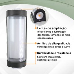 Arandela Externa Facho Led Duplo em Alumínio Fachada Bet80 - 5