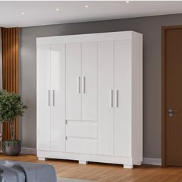 Guarda Roupa Acp Maya 6 Portas com Pés - Branco - 3