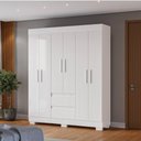 Ver imagem 3 de Guarda Roupa Acp Maya 6 Portas com Pés - Branco