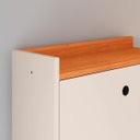 Ver imagem 6 de Kit Quarto Mesas Cabeceira Mesinha Lateral Sapateira Vertical Organizadora Off White/cinamomo - Rpm