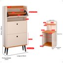 Ver mais imagens de Kit Quarto Mesas Cabeceira Mesinha Lateral Sapateira Vertical Organizadora Off White/cinamomo - Rpm