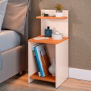 Ver imagem 2 de Kit Quarto Mesas Cabeceira Mesinha Lateral Sapateira Vertical Organizadora Off White/cinamomo - Rpm