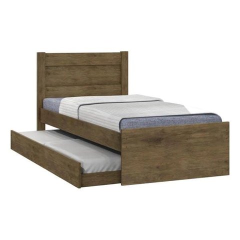 Cama Solteiro com Auxiliar Prisma Jequitibá - Jea Móveis
