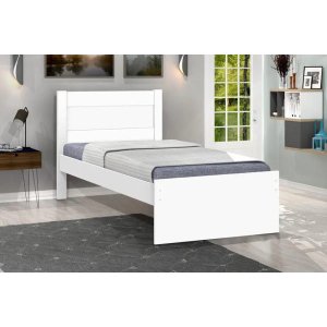 Cama Solteiro Prisma Branco - Jea Móveis
