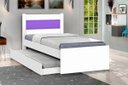 Ver imagem 1 de Cama Solteiro com Auxiliar Prisma Branco com Lilás - JeA Móveis