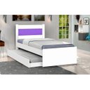 Ver imagem 1 de Cama Solteiro com Auxiliar Prisma Branco com Lilás - JeA Móveis