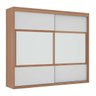Guarda-roupa Joinville com Espelho Castanho com Off-white - Mirarack - 1