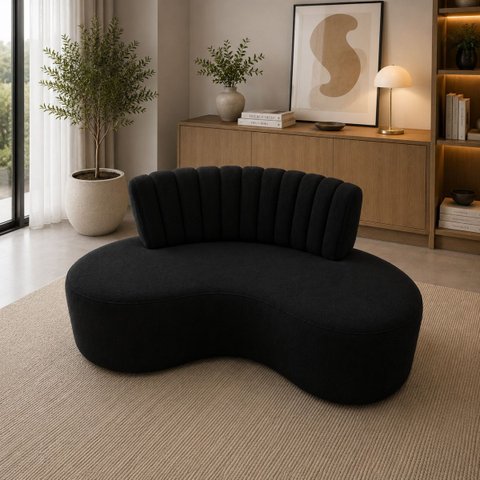 Namoradeira Mavie 160cm 2 Lugares Bouclê Design Orgânico