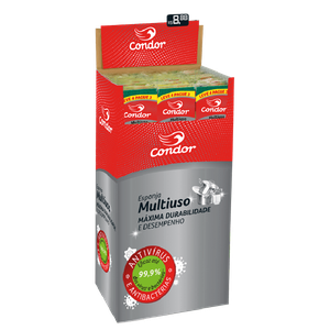 Kit 640 Unidades Esponja Bucha Multiuso Condor 160 Pacotes X 4 Esponjas Dupla Face Agente Antibacter