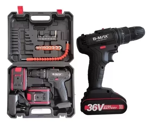 Furadeira Parafusadeira 1550rpm Portatil Bateria Potente 36v - 1