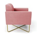 Ver imagem 3 de Poltrona Base X Industrial Dourado Marisa Suede D03 Rose