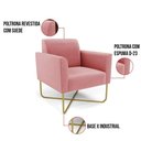 Ver imagem 6 de Poltrona Base X Industrial Dourado Marisa Suede D03 Rose