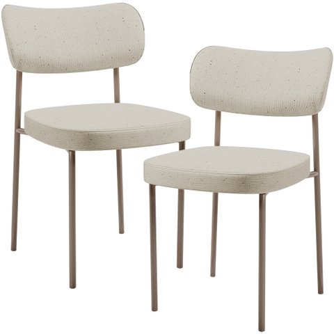 Kit 02 Cadeiras para Sala de Jantar Melina Base Arena L02 Linho Champagne - Lyam Decor