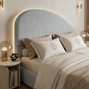 Ver mais imagens de Cabeceira Cama Box Queen Colli 160cm Estofada Orgânica Moderna Chenille Bouclê Prata - Abmaza