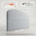 Ver imagem 4 de Cabeceira Cama Box Queen Colli 160cm Estofada Orgânica Moderna Chenille Bouclê Prata - Abmaza