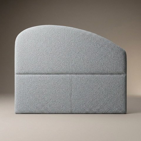 Cabeceira Cama Box Queen Colli 160cm Estofada Orgânica Moderna Chenille Bouclê Prata - Abmaza