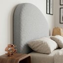 Ver imagem 2 de Cabeceira Cama Box Queen Colli 160cm Estofada Orgânica Moderna Chenille Bouclê Prata - Abmaza