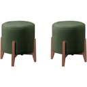 Ver imagem 1 de Kit 2 Puf Puff Para Sala Lhor Veludo Verde RM