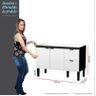 Gabinete Para Pia de Cozinha 120cm Madeira Colibri Cozimax Preto/Branco - 3