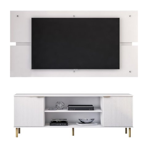 Rack Painel Ditália P/ Tv até 60 R-902 R-634 Cor:branco