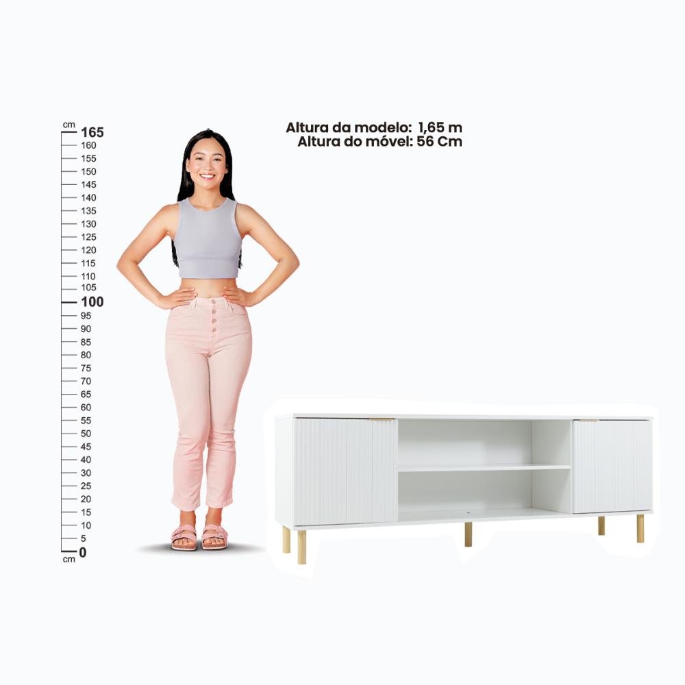 Rack Painel Ditália P/ Tv até 60 R-902 R-634 Cor:branco - 6