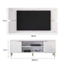 Rack Painel Ditália P/ Tv até 60 R-902 R-634 Cor:branco - 3