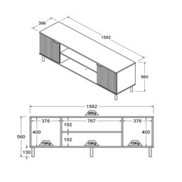 Rack Painel Ditália P/ Tv até 60 R-902 R-634 Cor:branco - 4