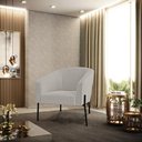 Ver imagem 2 de Poltrona Decorativa Pé de Ferro Preto Stella Bouclê Cinza D03 - D'Rossi