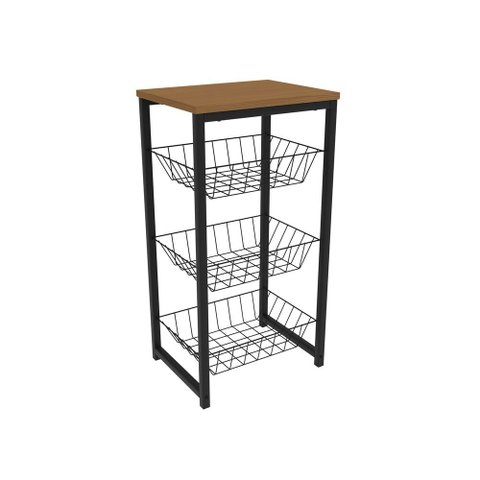 Fruteira Organizadora Multiuso Kappesberg Estilo Industrial LI035 Canela Preto/Fosco