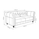 Ver imagem 4 de Sofá Living Sala de Estar Stanford Chesterfield 2 Lugares 220cm Pés de Madeira Couro Marrom Brilho G