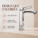 Ver imagem 5 de Torneira Doha Cromada Baixa Aço Inox 304 Premium Goldenx