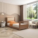 Ver imagem 3 de Cama Solteiro Evolutiva Wave Juvenil em Rattan com LED Casatema MadeiraOriginals Marrom/Freijó