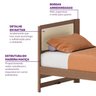 Cama Solteiro Juvenil Reversivel em Rattan com Led Wave Casatema MadeiraOriginals - 9