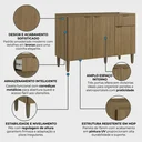 Ver imagem 6 de Balcão de Cozinha 3 Portas 1 Gaveta 120cm Magnólia Yescasa