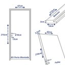 Ver imagem 3 de Kit Porta de Madeira 210x62cm Batente 14cm Lisa Primer Uniportas Abertura Direita