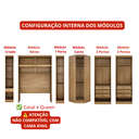 Ver imagem 2 de Guarda-Roupa Modulado Casal Safira 005 em MDF com 11 Portas e 7 Gavetas Una Mobília