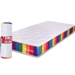 Colchão Solteiro Bf Colchoes D33 a Vácuo Ortopédico Espuma Certificada 78x188x17cm Bf