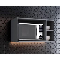 Módulo Cozinha Henn Americana Suporte Nicho P/microondas 80x44cm Cinza-henn - 1