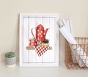 Ver imagem 2 de Quadro Decorativo Cozinha Vintage Vermelho 33x24cm - com Vidro:madeira Preta