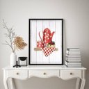 Ver imagem 1 de Quadro Decorativo Cozinha Vintage Vermelho 33x24cm - com Vidro:madeira Preta