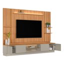 Ver imagem 2 de Rack com Painel e 2 Módulos Laterais Complementares Magnata Canela/Gris