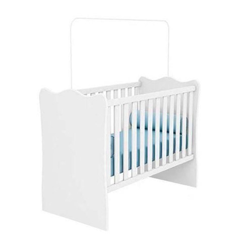 Berço Doce Sonho Quarto Infantil Bebê Branco / Branco - Qmovi
