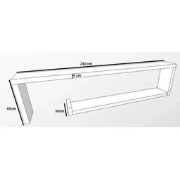 Aparador Mesa para Sofá Sala com Estrutura Ferro Oculto - 3