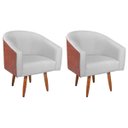 Ver imagem 2 de Kit 2 Poltronas Jade Decorativa Moderna Sala de Estar Quarto Escritório Conforto Corano Nozes e Bouc